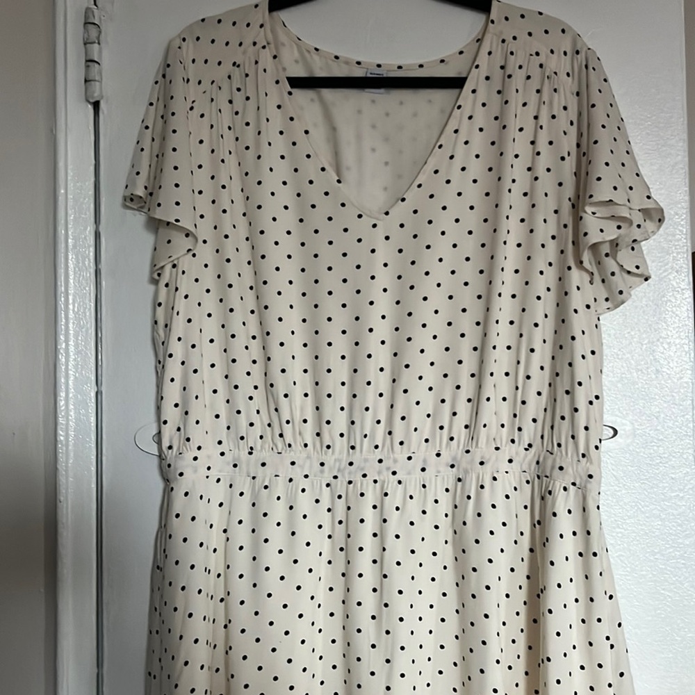 Cream polka dot dress